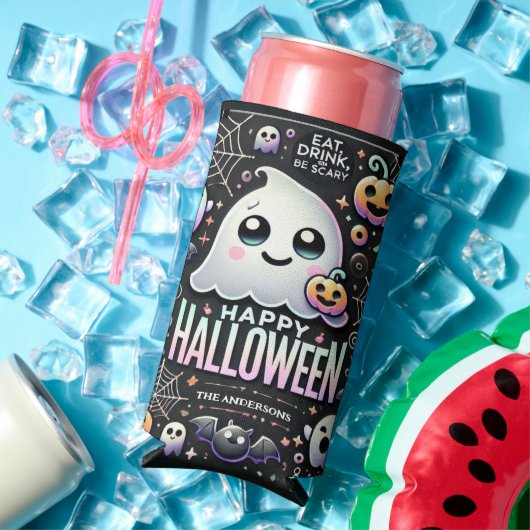 Happy Halloween Spooky Schattige Ghost Seltzer Blikjeskoeler (Insitu Zomer)