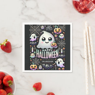 Happy Halloween Spooky Schattige Ghost Servet