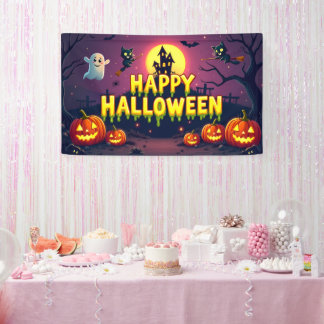 Happy Halloween Spooky & Schattige Spandoek