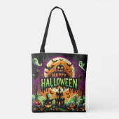 Happy Halloween Spooky & Schattigee Trick or treat Tote Bag (Achterkant)