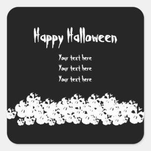 Happy Halloween spooky skelet pile aangepaste teks Vierkante Sticker