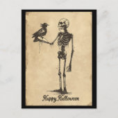  Happy Halloween Spooky Skeleton Black Bird Briefkaart (Voorkant)