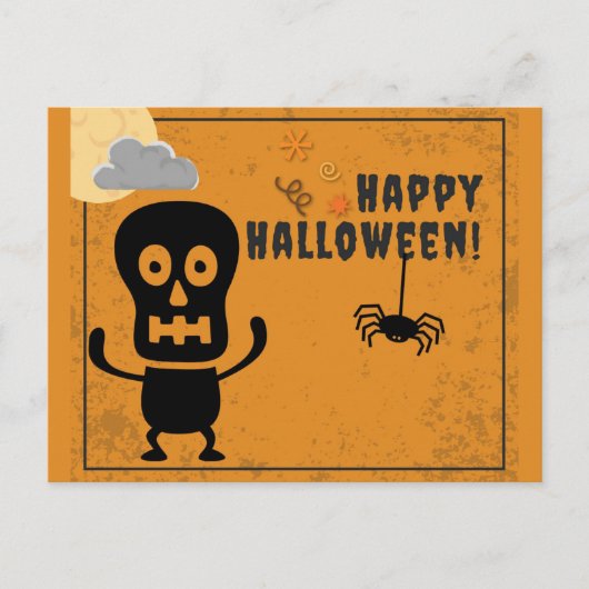 Happy Halloween Spooky Skeleton Spider Briefkaart (Voorkant)