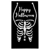 Happy Halloween spooky skeletribbenzak Klein Cadeauzakje (Achterkant)