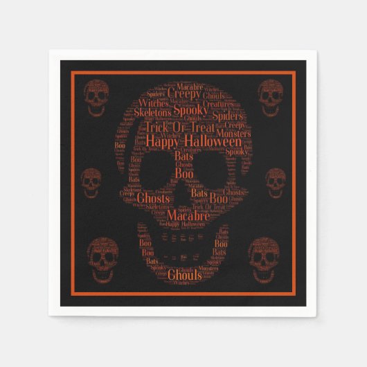 Happy Halloween Spooky Skull Servet (Voorkant)
