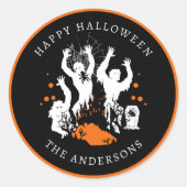 Happy Halloween Spooky Spider Zombies aangepaste t Ronde Sticker (Voorkant)