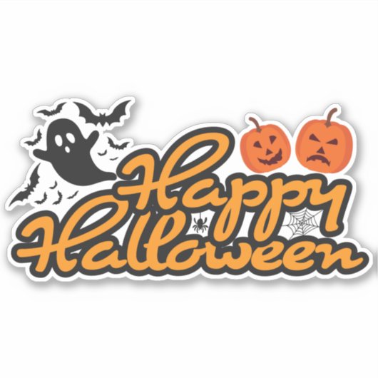 Happy Halloween Spooky Sticker (Voorkant)