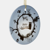 Happy Halloween Spooky Thme Ornament Round (Rechts)