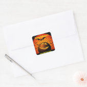 Happy Halloween Spooky Time Vierkante Sticker (Envelop)