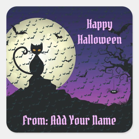 Happy Halloween Spooky Time Vierkante Sticker (Voorkant)