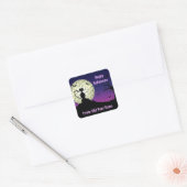 Happy Halloween Spooky Time Vierkante Sticker (Envelop)