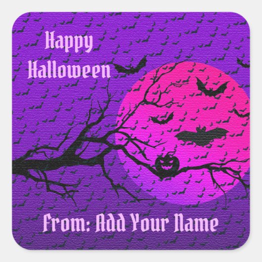 Happy Halloween Spooky Time Vierkante Sticker (Voorkant)