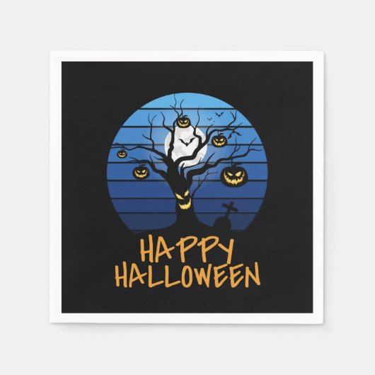 Happy Halloween Spooky Tree, maan Servet (Voorkant)