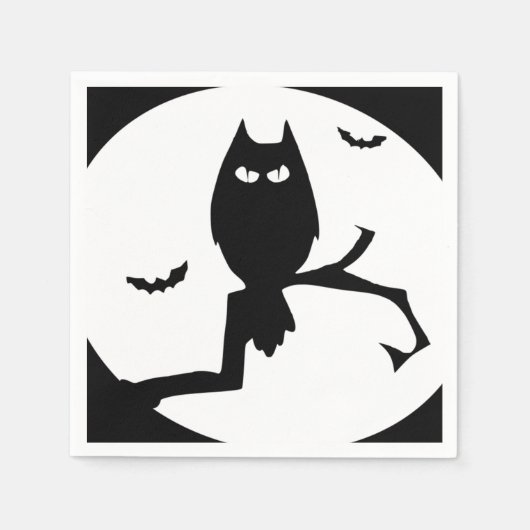 Happy Halloween Spooky Uil Papier servet (Voorkant)