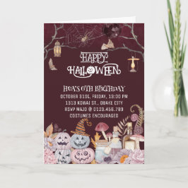 Happy Halloween Spooky Verjaardagsfeestuitnodiging