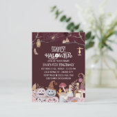 Happy Halloween Spooky Verjaardagsfeestuitnodiging Briefkaart (Staand voorkant)