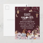 Happy Halloween Spooky Verjaardagsfeestuitnodiging Briefkaart (Voorkant / Achterkant)