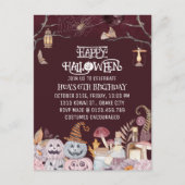 Happy Halloween Spooky Verjaardagsfeestuitnodiging Briefkaart (Voorkant)