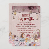Happy Halloween Spooky Verjaardagsfeestuitnodiging Kaart (Voorkant / Achterkant)