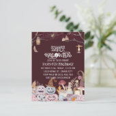 Happy Halloween Spooky Verjaardagsfeestuitnodiging Uitnodiging Briefkaart (Staand voorkant)