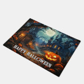 Happy Halloween - Spooky Verlichtende Pompoen Deurmat (Schuin)
