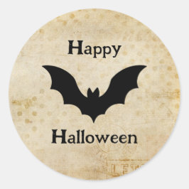 Happy Halloween Spooky Vintage Bat Ronde Sticker