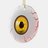Happy Halloween! Spooky Yellow Eyeball Keramisch Ornament (Rechts)
