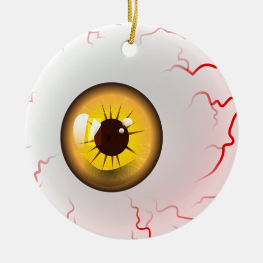 Happy Halloween! Spooky Yellow Eyeball Keramisch Ornament (Voorkant)
