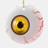 Happy Halloween! Spooky Yellow Eyeball Keramisch Ornament (Achterkant)