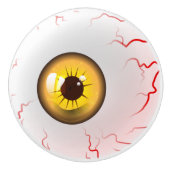 Happy Halloween! Spooky Yellow Eyeball Keramische Knop (Voorkant)