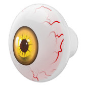Happy Halloween! Spooky Yellow Eyeball Keramische Knop (Rechts)
