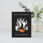 Happy Halloween Spooky Zombies Spider gepersonalis Briefkaart (Staand voorkant)