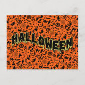 Happy Halloween spooky zwarte en oranje typografie Briefkaart (Voorkant)