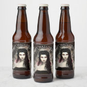 Happy Halloween Steampunk Gothic Fallen Angel Bier Etiket (Flessen)