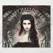 Happy Halloween Steampunk Gothic Fallen Angel Bier Etiket (Enkel label)