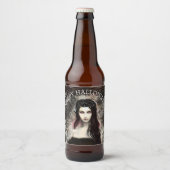 Happy Halloween Steampunk Gothic Fallen Angel Bier Etiket (Voorkant)
