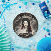 Happy Halloween Steampunk Gothic Fallen Angel Papieren Bordje (Feest)