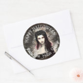 Happy Halloween Steampunk Gothic Fallen Angel Ronde Sticker (Envelop)