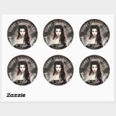 Happy Halloween Steampunk Gothic Fallen Angel Ronde Sticker (Vel)
