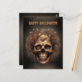 Happy Halloween Steampunk Skull Skeleton Briefkaart