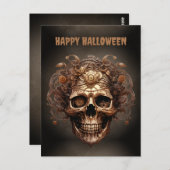Happy Halloween Steampunk Skull Skeleton Briefkaart (Voorkant / Achterkant)