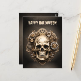 Happy Halloween Steampunk Skull Skeleton Briefkaart