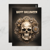 Happy Halloween Steampunk Skull Skeleton Briefkaart (Voorkant / Achterkant)