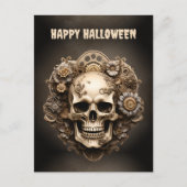 Happy Halloween Steampunk Skull Skeleton Briefkaart (Voorkant)