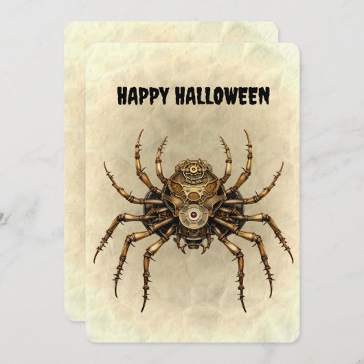 Happy Halloween Steampunk Spider (Voorkant / Achterkant)