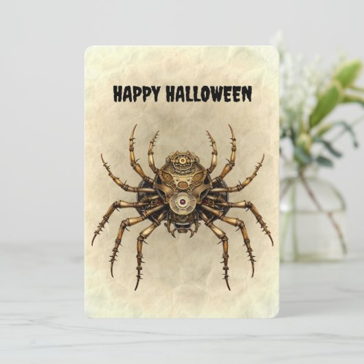 Happy Halloween Steampunk Spider (Staand voorkant)