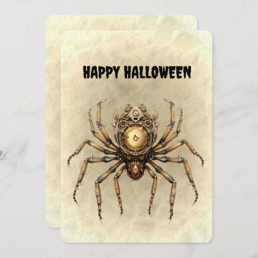Happy Halloween Steampunk Spider (Voorkant / Achterkant)