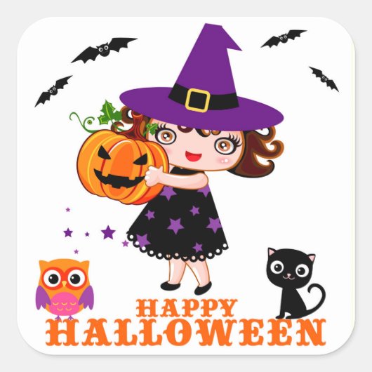 Happy Halloween Sticker (Voorkant)