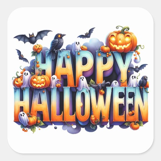 Happy Halloween Sticker (Voorkant)