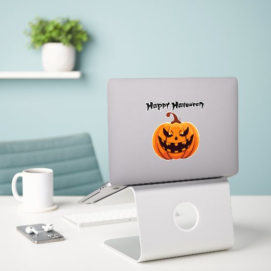 Happy Halloween Sticker (Laptop op bureau)